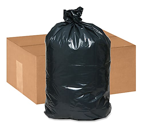 Webster® Handi-Bag 2.5 mil Trash Bags, 42 gal, 48"H x 33"W, 70% Recycled, Black, 50 Bags