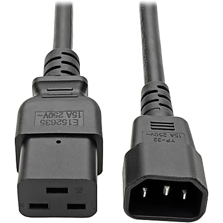 Tripp Lite 4ft Power Cord Extension Cable C19 to C14 Heavy Duty 15A 14AWG 4' - (IEC-320-C19 to IEC-320-C14) 4-ft.