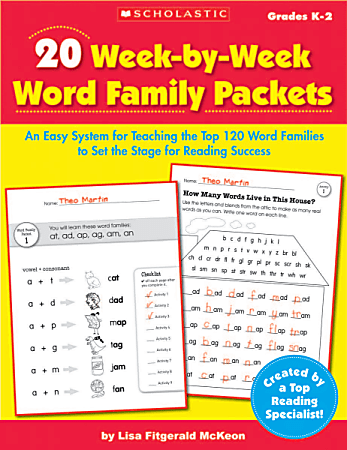 Scholastic 20 Week-By-Week Word Family Packets