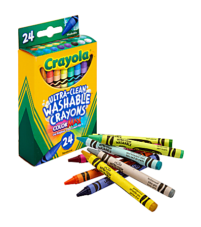 Crayola® Washable Crayons, Assorted Colors, Pack Of 24