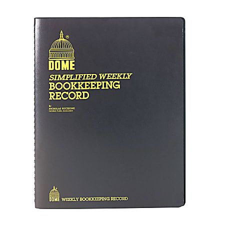 Dome Bookkeeping Record Book - 128 Sheet(s) - Wire Bound - 8.75" x 11.25" Sheet Size - Brown Cover - Recycled - 1 Each