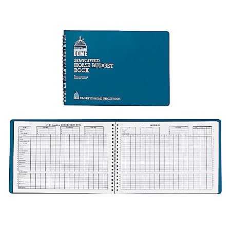 Dome® Simplified Home Budget Book, 7 1/2" x 10 1/2", Teal