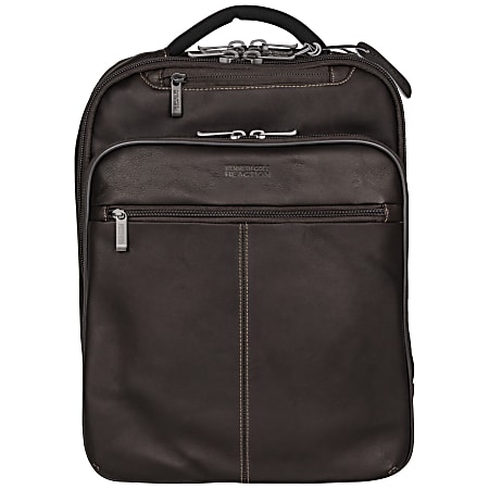 Kenneth Cole Reaction Leather Laptop Backpack, Brown