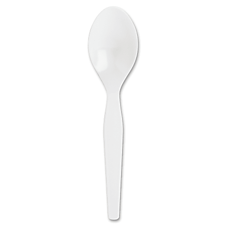 Genuine Joe Heavyweight Disposable Spoons - 1 Piece(s) - 4000/Carton - Spoon - 1 x Spoon - Disposable - Polystyrene - White