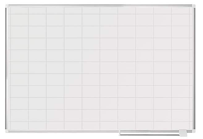 MasterVision® Magnetic Gold Ultra™ Dry-Erase Planning Whiteboard With 2" x 3" Grid, 48" x 72", Aluminum Frame With Silver Finish