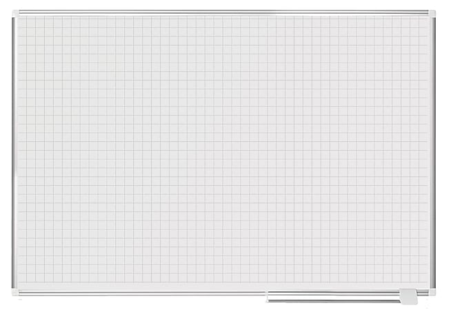 MasterVision® Magnetic Gold Ultra™ Dry-Erase Planning Board, Lacquered Steel, 48" x 72", Aluminum Frame, 1" x 1" Grid