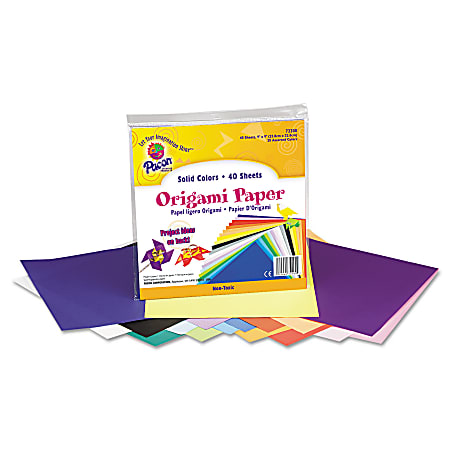 Pacon® Origami Paper, 9" x 9", 30 Lb, Assorted Bright Colors, Pack Of 40 Sheets