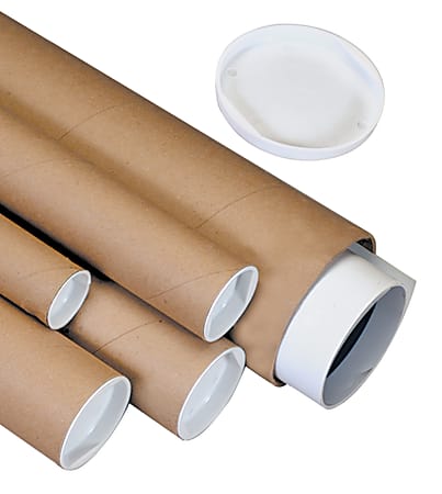 Partners Brand Mailing Tubes With Caps 2 x 72 80percent Recycled Kraft Case  Of 50 - Office Depot