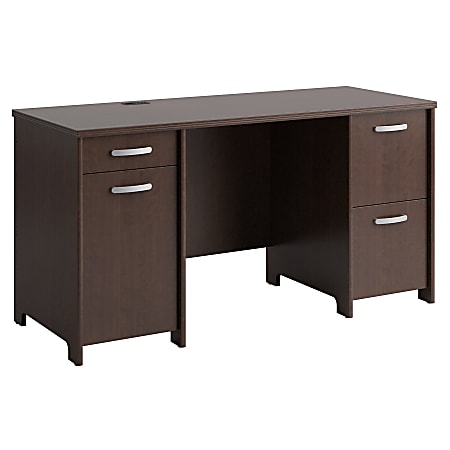 Bush Furniture Envoy 58 W Office Desk With 2 Pedestals Mocha