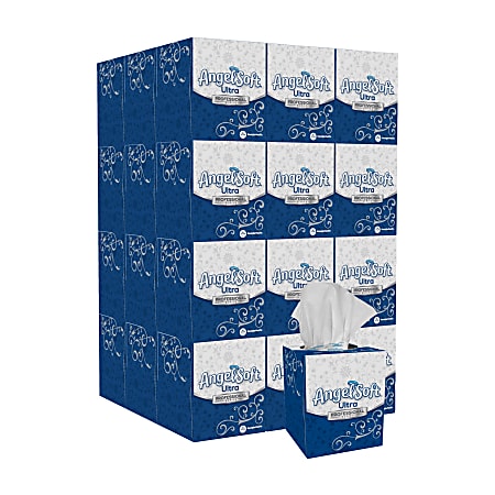 Angel Soft Ultra Professional Series&reg; Premium 2-Ply Facial Tissue, Cube Box, 96 Sheets Per Box, Case Of 36 Boxes