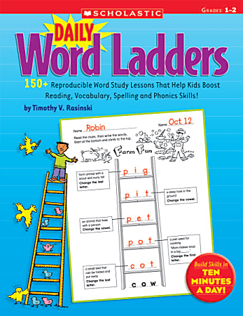 Scholastic Daily Word Ladders: Grades 1-2, 176 Pages (88 Sheets)