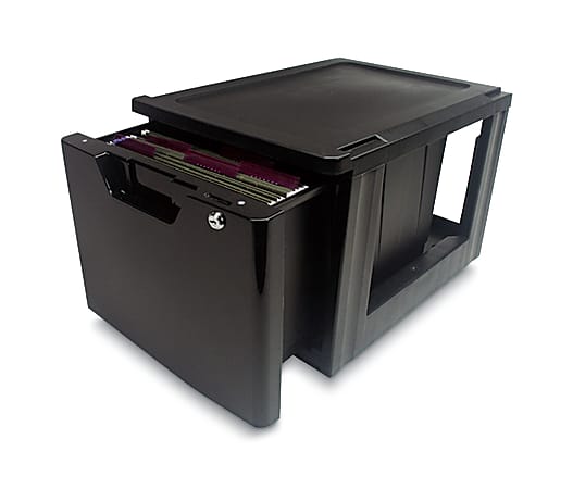 Iris® Lockable Plastic Storage Drawer, Black