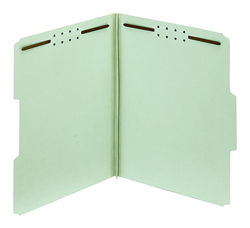 Office Depot® Brand Expanding Pressboard Folders With Fasteners, Letter Size (8-1/2" x 11"), 1" Expansion, Green, Box Of 25