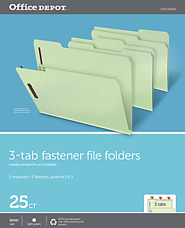 Office Depot Brand Expanding Pressboard Folders With Fasteners Letter ...