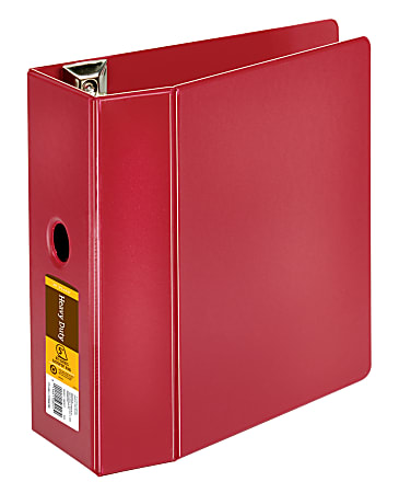 [IN]PLACE® Heavy-Duty Reference 3-Ring Binder, 5" D-Rings, 100% Recycled, Dark Red