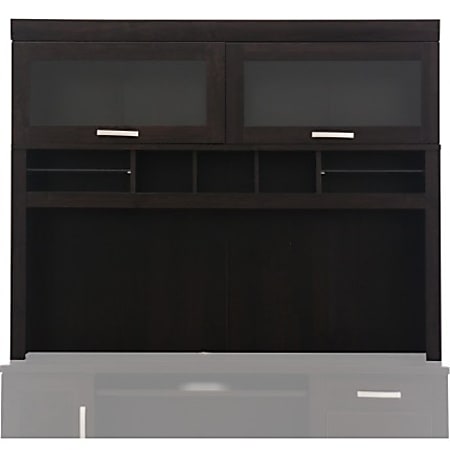Sauder Office Port Computer Credenza Hutch Dark Alder Office Depot