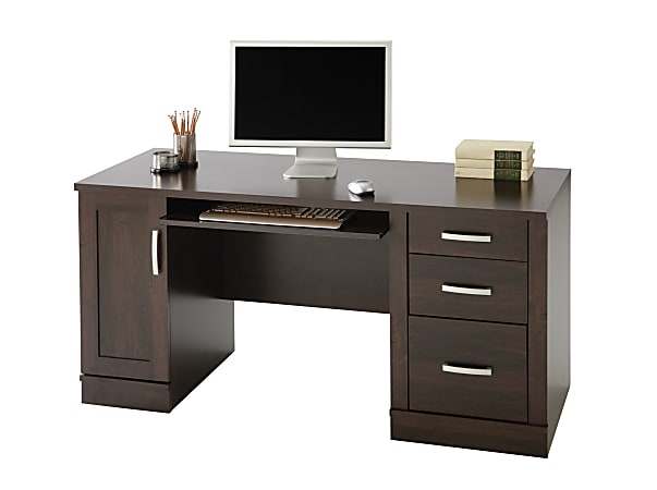 Sauder® Office Port 60"W Computer Credenza, Dark Alder