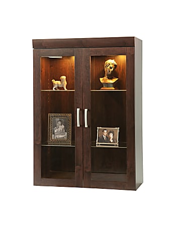 Sauder® Office Port Collection 34"W Display Hutch, Dark Alder