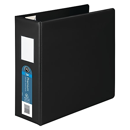 Wilson Jones® Premium Binder With Single-Touch Locking No-Gap D-Rings, 4" Rings, 48% Recycled, Black