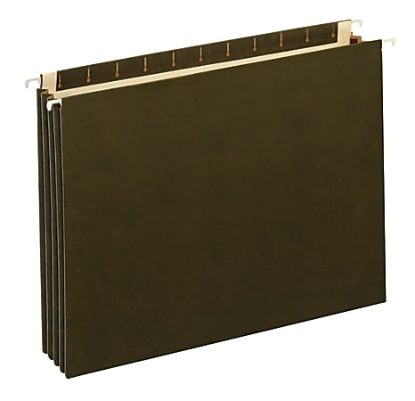 Office Depot® Brand Expanding Hanging File Pocket With Full-Height Gussets, 3 1/2" Expansion, Legal Size, Standard Green