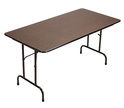 Correll Folding Table, 29" x 60", Walnut/Black
