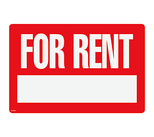 Cosco Printed Sign, For Rent, 8" x 12",