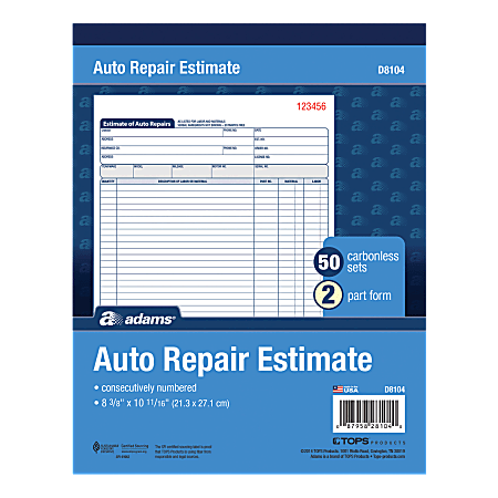 Auto clearance repair estimate