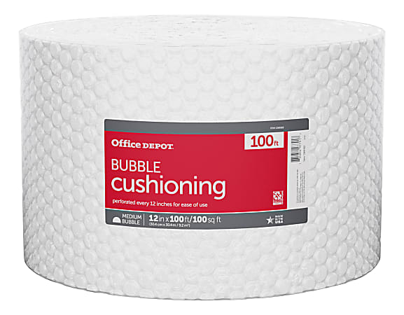 Office Depot® Brand Medium Bubble Cushioning, 5/16” Thick, Clear, 12”x100’
