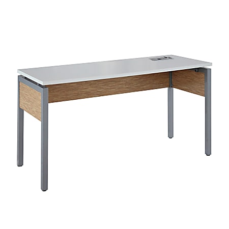 Z-Line Designs Z-Tech Modular 60" W Desk, Oak/Silver/White