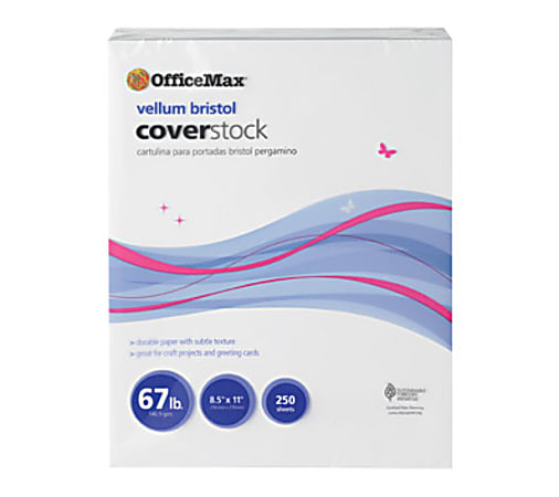 Exact® Vellum Bristol Card Stock, White, Letter (8.5" x 11"), 67 Lb, Pack Of 250