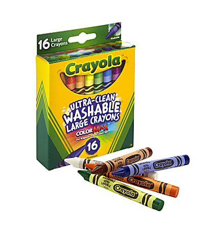 Crayola Washable Crayons Assorted Colors Pack Of 16 - Office Depot