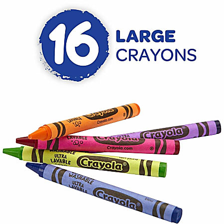 Crayola Washable Crayons Assorted Colors Pack Of 16 ODP Business