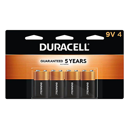 Duracell Coppertop 9-Volt Alkaline Batteries, Pack Of 4