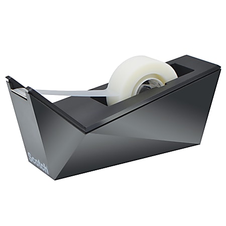 Scotch® Desktop Tape Dispenser, Metallic Black, 1" Core - Refillable - Metallic Black