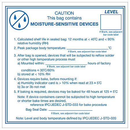 Tape Logic® Preprinted Shipping Labels, DL1381, Caution Moisture Sensitive  Devices, Square, 4