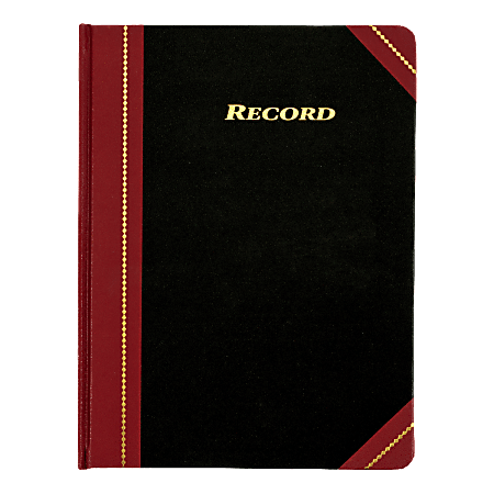 Adams® Record Ledger, 10 3/4" x 8 1/4", Black/Maroon