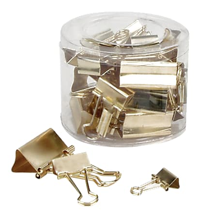 OfficeMax Gold Binder Clips, 30 ct.