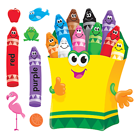 TREND Colorful Crayons Bulletin Board Set, Multicolor, Pre-K - Grade 5