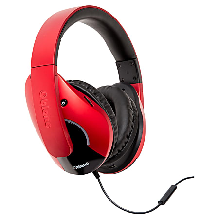 SYBA Multimedia Oblanc SHELL210 (Red/Black) Subwoofer Headphone w/In-line Microphone