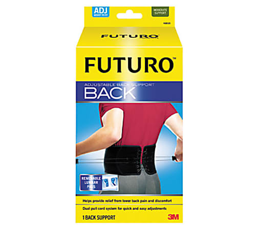 Futuro Adjustable Back Support, Fits Waist 29-51 in., Black