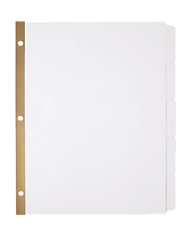 Office Depot® Brand Write-On Dividers, 5-Tab, White, 3 Sets