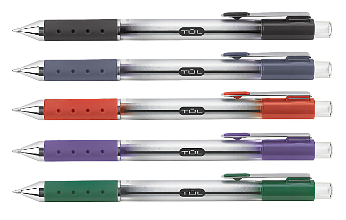 TUL Retractable Gel Pens Fine Point 0.5 mm Silver Barrel TUL Retractable Gel Pens Fine Point 0.5 mm Silver Barrel