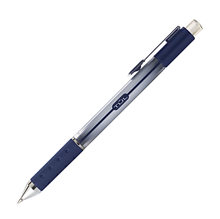Basics Retractable Gel Ink Pens - Fine Point Pen, Blue, 12-Pack
