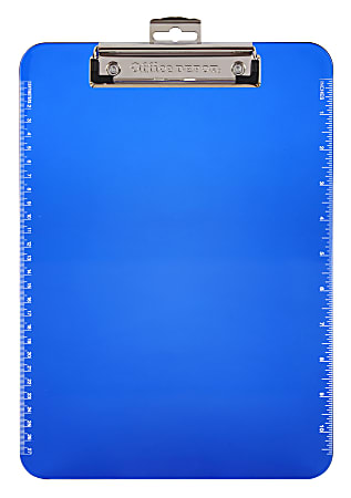 Office Depot® Brand Plastic Clipboard, 9" x 12-1/2", Blue