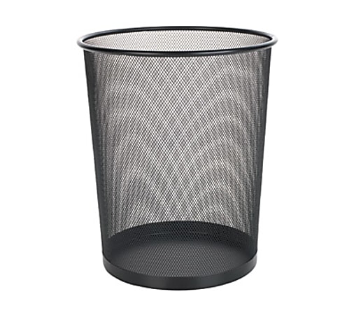 OfficeMax® Mesh Waste Container, 5.15 Gallons, Black