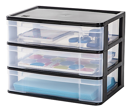 Clear 3 Drawer Storage Box, Small 8.5 X 7.25 X 6.875 2073 Clear