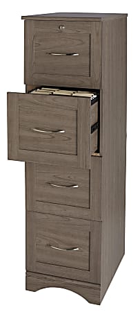 Realspace® Pelingo 22”D Vertical 4-Drawer Vertical File Cabinet, Gray