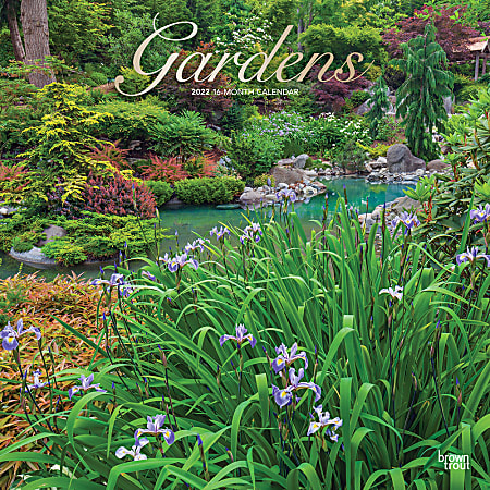 Brown Trout Monthly Inspirational Wall Calendar, 12" x 12", Gardens, January To December 2022