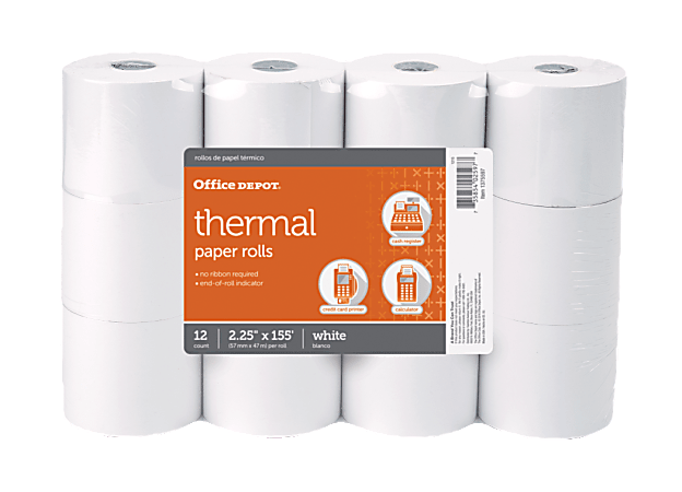 OfficeMax Thermal Cash Register Rolls, White, Pack Of 12