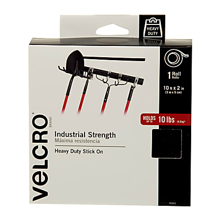 VELCRO&reg; Industrial Strength Self Stick Tape, 10' x2", Black